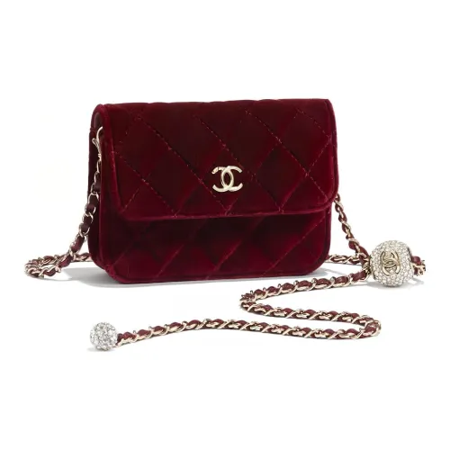 CHANEL Вязаная лента с камнями сумка с цепочкой сумка через плечо женская темно-розовая красная