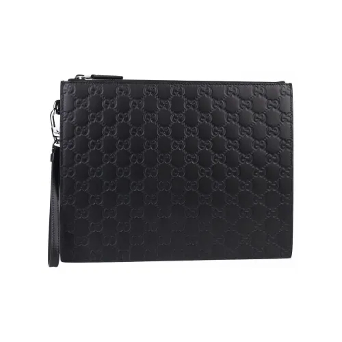 GUCCI Клатч из коровьей кожи большой мужской черный