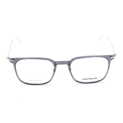MONTBLANC Металлические ацетатные оправы для очков нерегулярной формы мужские серые