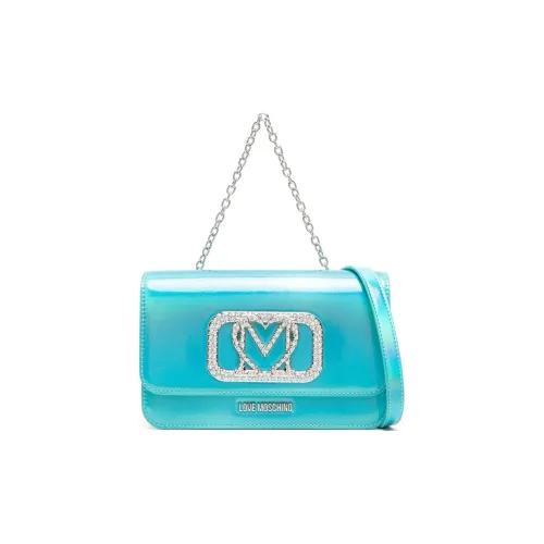 LOVE MOSCHINO ПУ (полиуретан) Полиуретан Ручная Сумка Сумка через плечо Мини Женская Бирюзовая