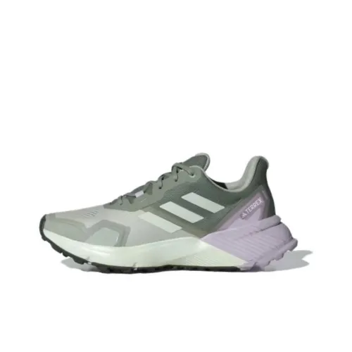 adidas Terrex Soulstride Trail Амортизация Износостойкий Низкий Топ Повседневные Беговые Кроссовки Женские Зеленый Фиолетовый