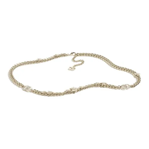 CHANEL Металлические искусственные жемчужины, стразы, кристаллы, цепочки для талии, женские