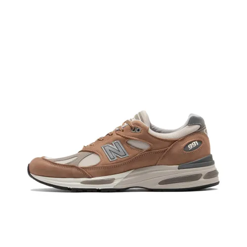 New Balance NB 991 V2 Дышащий Низкий Топ Беговые Кроссовки Мужские Коричневый Бежевый