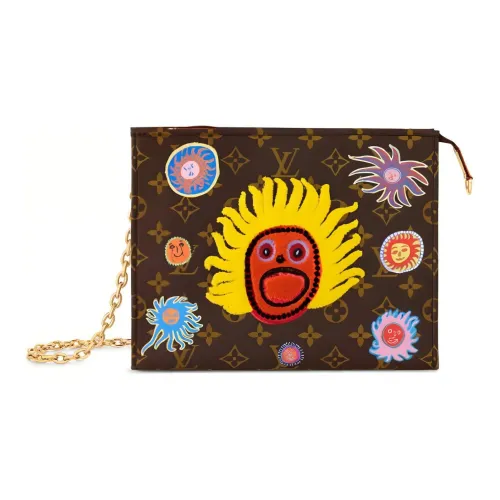 LOUIS VUITTON Yayoi Kusama Коллаборация Покрытый холст Ручная сумка через плечо Женская Коричневая