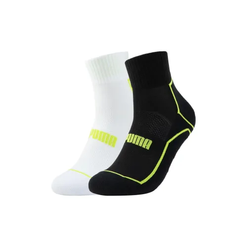PUMA Низкие носки унисекс 2 упаковки белый + черный