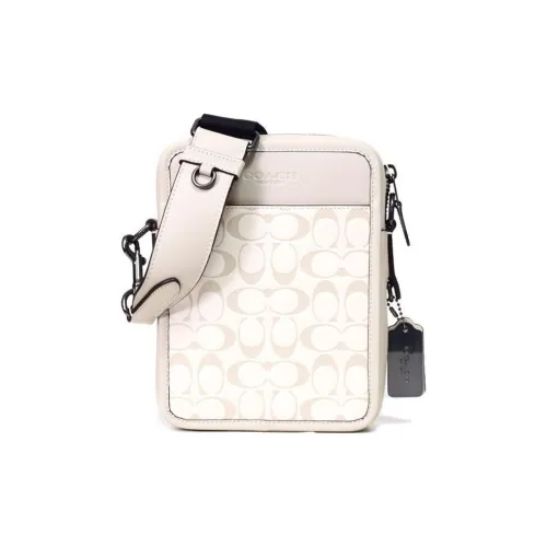 COACH Sullivan Чехол для телефона из коровьей кожи сумка через плечо стандартная мужская белый и светлый хаки