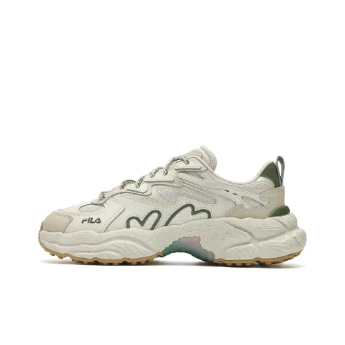 FILA Fern Sneakers Амортизация Дышащий Поддерживающий Низкий Топ Толстая Подошва Кроссовки Мужские Цвет Слоновая Кость