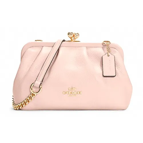 COACH Kisslock Коровья кожа Сумка с цепочкой Облачная сумка Сумка через плечо Женская Вишневый цветок Розовый