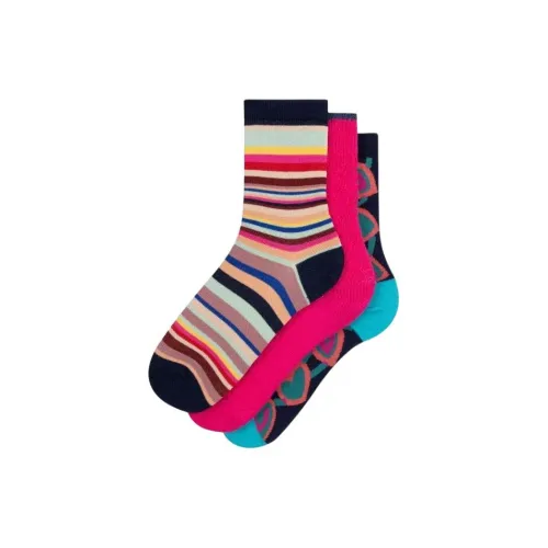 Paul Smith 3 шт Многоцветный+Розовый+Многоцветный Женские MID Носки до икры