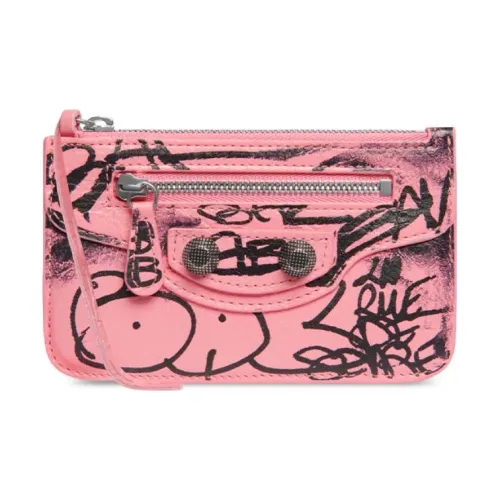 Balenciaga Le Cagole Lambskin Wallet Card Holder Women's Pink
