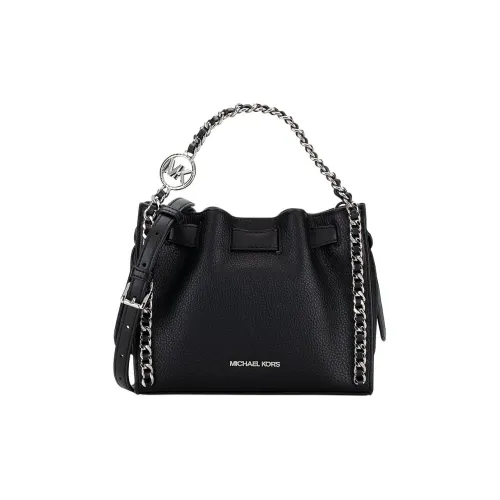 MICHAEL KORS Mina Litchi Grain Leather Handbag Small Women's Black