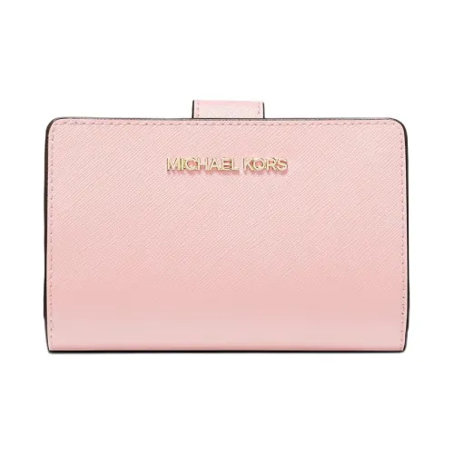MICHAEL KORS Cross Texture Кожа Кошелек Средний Женский Румяно-Розовый