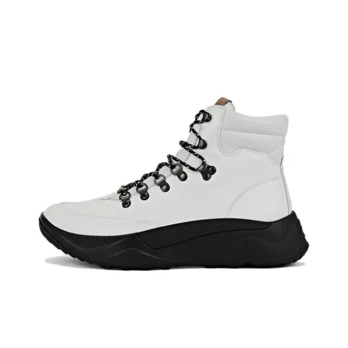 TSUBO UH Patent Leather Slip-resistant Abrasion-resistant High Top Streetwear Унисекс Белый