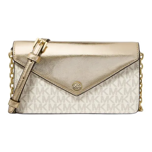 MICHAEL KORS Jet Set Холст Сумка через плечо Маленькая Женская Металл Золото Многоцветный