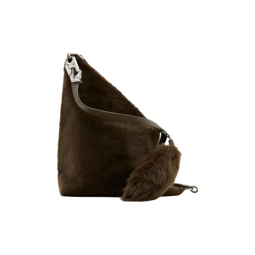 Burberry Овечья шерсть Кожа Ведрообразная Сумка Сумка Сумка через плечо Женская Военная