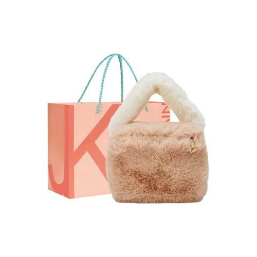 JANE KLAIN Плюшевая цепочка через плечо сумка маленькая женская хаки экрю серый