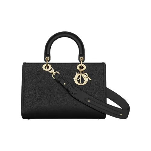 DIOR LADY D SIRE My ABCDior Корова Кожа Сумка Lady Dior Сумка через плечо Сумка среднего размера Женская Черная