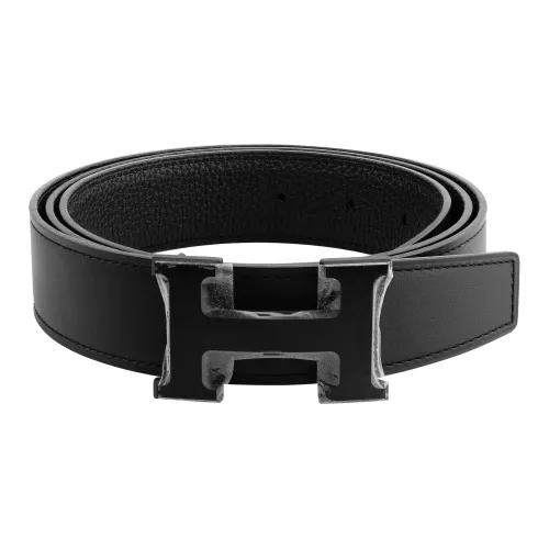 HERMES Телячья кожа Кожаные ремни Мужской Черный Ширина 3,2 см