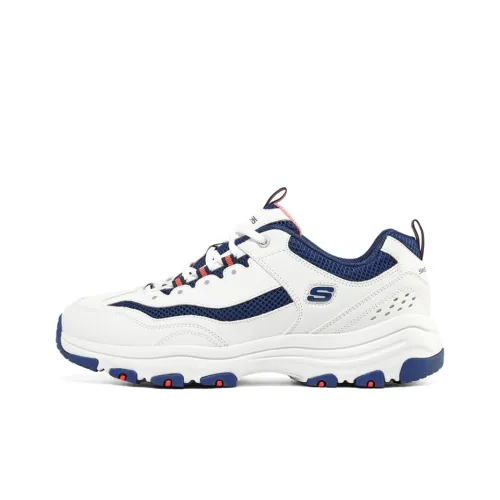Skechers D'LITES 1,0 Черника Пузырьки Низкий Топ Толстая Подошва Кроссовки Мужские Синий Белый