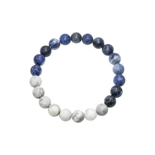 Yu Yin Синий Полосатый Камень And Белый Полосатый Камень Браслеты Унисекс