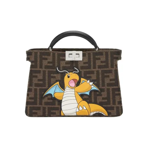 FENDI FRGMT POKÉMON Collaboration Peekaboo ISeeU Сумка через плечо из коровьей кожи Мужская Коричневая