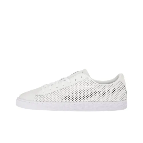PUMA Basket Classic Износостойкий и Легкий Низкий Топ Кроссовки для скейтбординга Мужские Белые