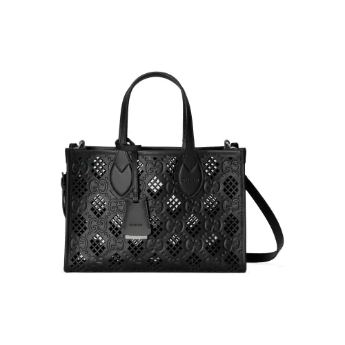 GUCCI Ophidia Кожа Тоут Сумка Сумка для покупок Сумка Маленькая Женская Черная