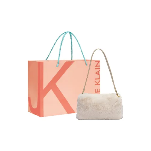 JANE KLAIN Плюшевая маленькая квадратная сумка через плечо средний размер белый абрикос розовый