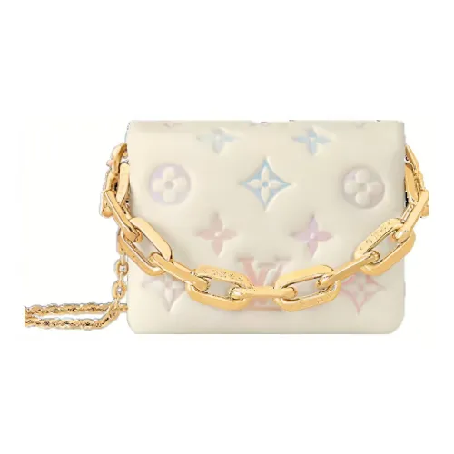 LOUIS VUITTON Coussin Овчина Сумка через плечо Мини Женская Белая