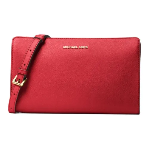 MICHAEL KORS Jet Set Saffiano кожа через плечо сумка большая женская ярко-красная