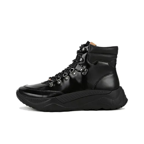 TSUBO UH Patent Leather Slip-resistant Abrasion-resistant High Top Streetwear Унисекс Черный