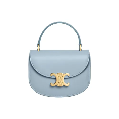 CELINE Triomphe Arc De Triomphe Телячья кожа Сумка через плечо Сумка Мини Женская Светло-синяя