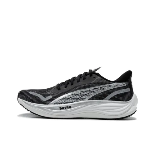 PUMA Velocity Nitro 3 Устойчивый к истиранию Низкий Топ Повседневные Городские Кроссовки для Коммуникативных Беговых Кроссовки Унисекс Черный Белый