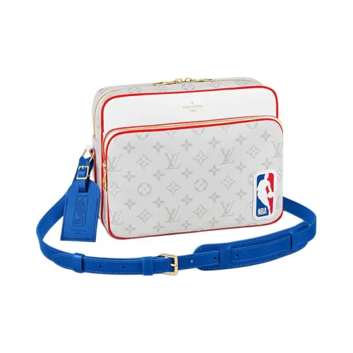 LOUIS VUITTON NBA Collaboration Кожа Курьерская Сумка Сумка через плечо Мужская Белая
