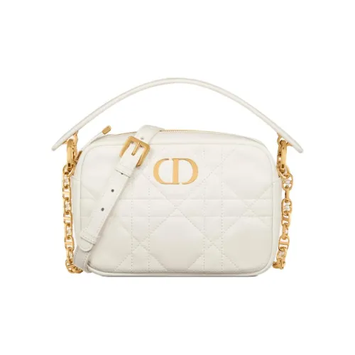DIOR Caro Коровья кожа Контроллер Camera Сумка Сумки через плечо Сумка на плечо Маленькая Женская Молочно-белая