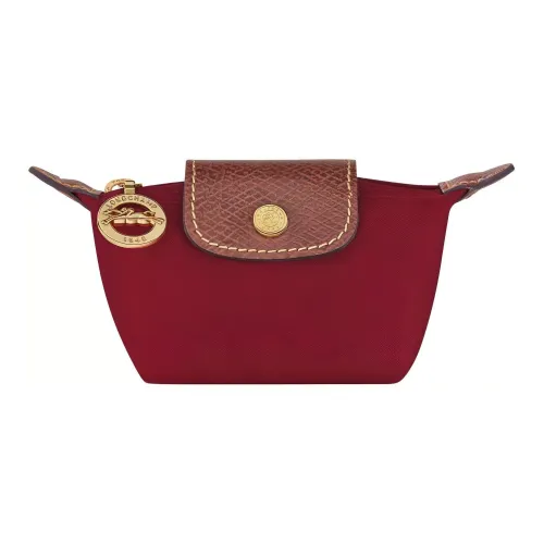 LONGCHAMP Le Pliage Холст коровья кожа полиамид холщовая сумка кошелек для монет женский красный