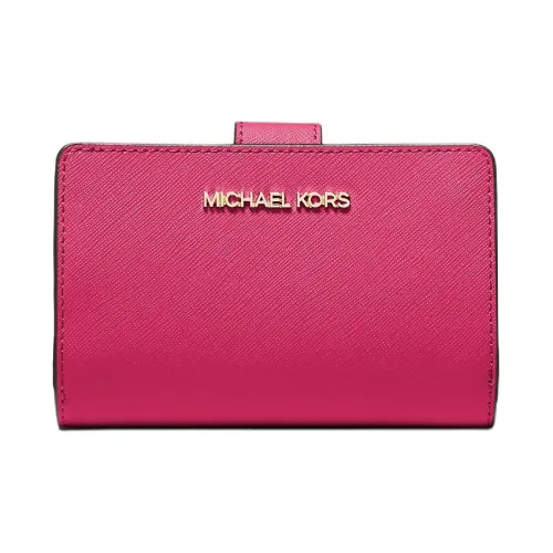 MICHAEL KORS Крестообразный текстура кожа кошелек средний женский электрический розовый
