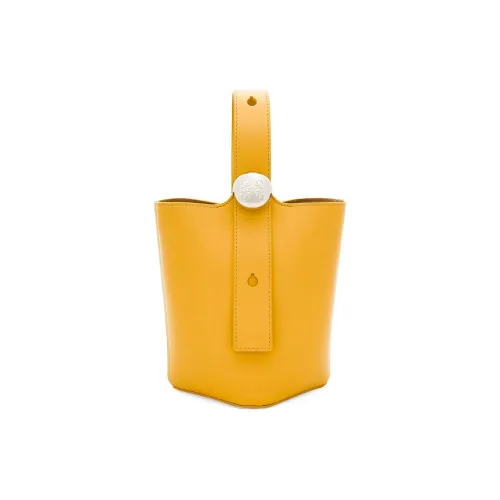 LOEWE Мягкая коровья кожа ведрообразная сумка сумка через плечо мини-сумка женская подсолнечно-желтая