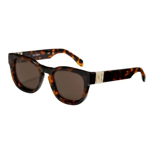 PALM ANGELS Металлические ацетатные солнцезащитные очки унисекс в нерегулярной форме цвет черепаховый