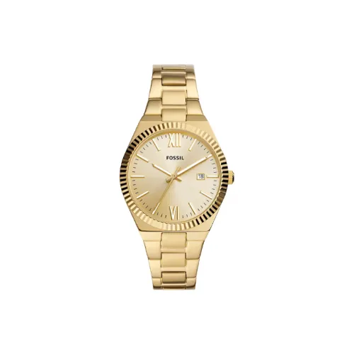 FOSSIL Кварцевые наручные часы механизм ремешок из нержавеющей стали 38 мм золотой циферблат женские часы