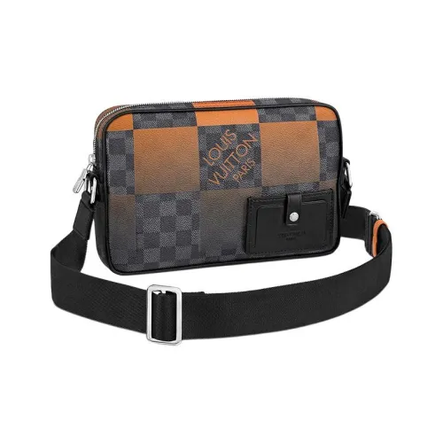 LOUIS VUITTON Alpha Damier Кожа Курьерская Сумка Сумка через плечо Мужская Градиент Оранжевый