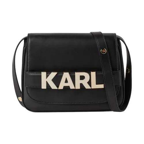 Karl Lagerfeld Переработанная кожа Сумка через плечо Женская Черная