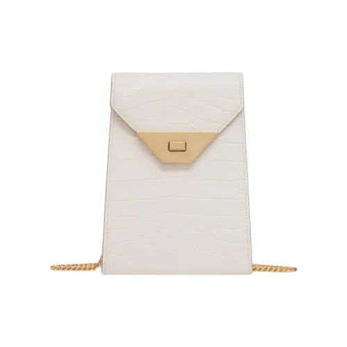 BALLY Тисненая Телячья Кожа Одно Плечо Через Плечо Чехол для Телефона Женская Белая