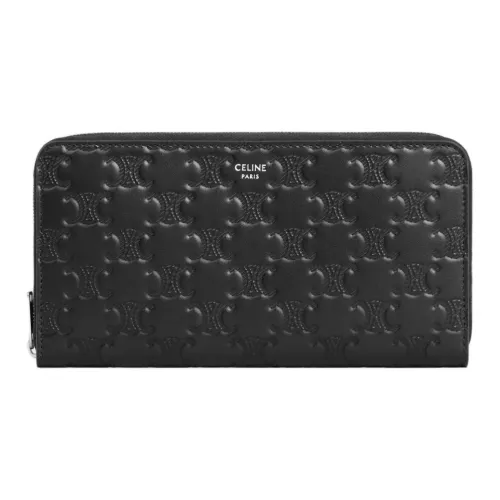 CELINE Triomphe Коровья кожа Кошелек Большой Мужской Черный
