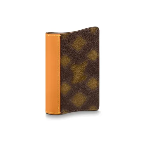 LOUIS VUITTON Покрытый холст с телячьей кожей держатель для карт и кошелек унисекс коричневый