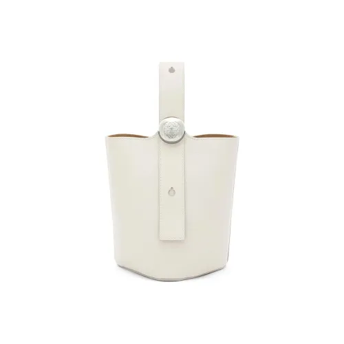 LOEWE Bucket Series Мягкая крупнозернистая текстура коровьей кожи Ведрообразная сумка Сумка через плечо Сумка мини Женская Белая