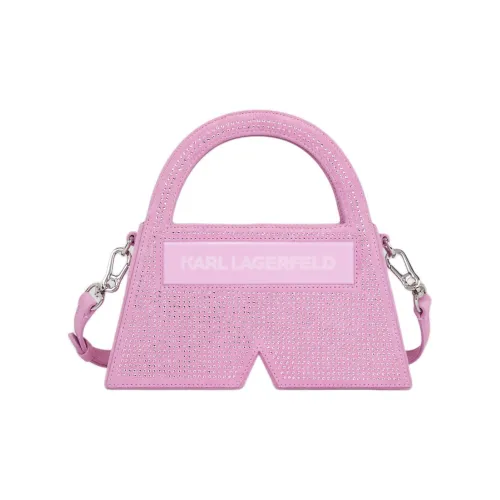 Karl Lagerfeld Корова Кожа С кожаными вставками Сумка через плечо Сумка Маленькая Женская Розовая