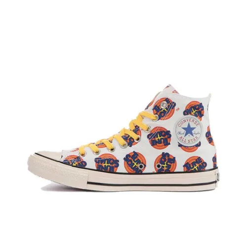 Космос PLAYERS x Converse ALL STAR US Space Jam Ts HI High Топ Кеды Унисекс Оранжевый Белый