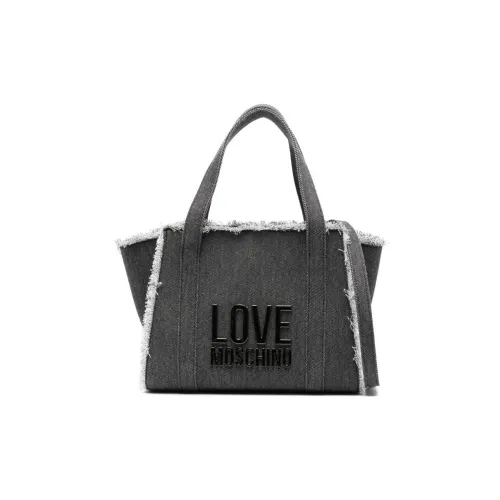 LOVE MOSCHINO Хлопок Тоут Сумка Сумка для покупок Сумка на плечо Сумка Женская Черная и Серая
