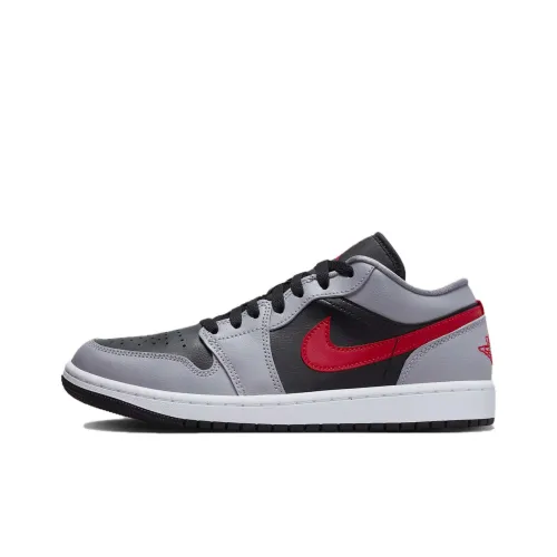 Jordan Air Jordan 1 Винтажные баскетбольные кроссовки Low Топ Серый Красный Женские